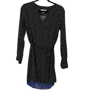 Banana Republic navy blue patterned shirt dress